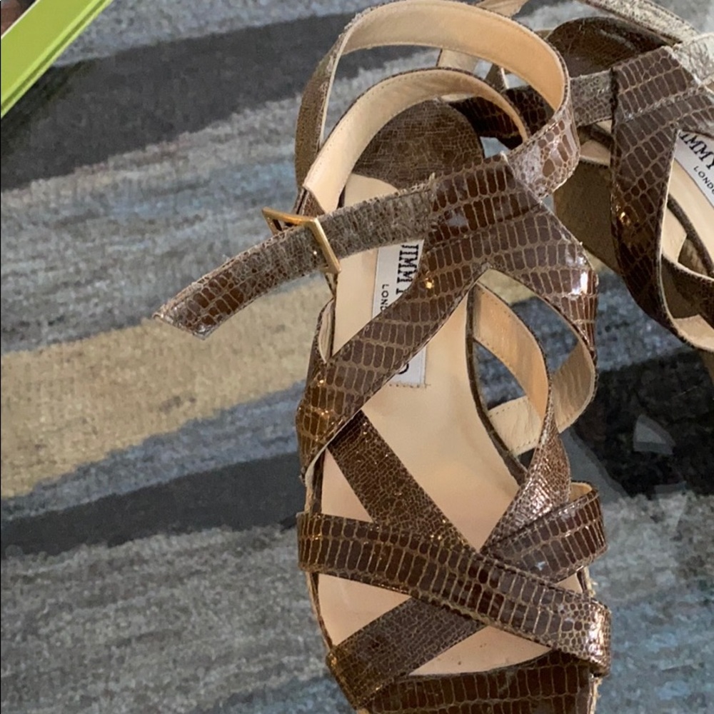 Olive green sandal wedges